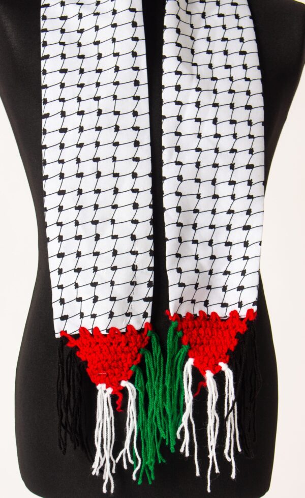 Palestine Themed Black and White Scarf - Image 2