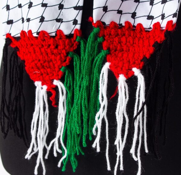 Palestine Themed Black and White Scarf
