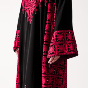 Red and Black Embroidered Palestinian Dress