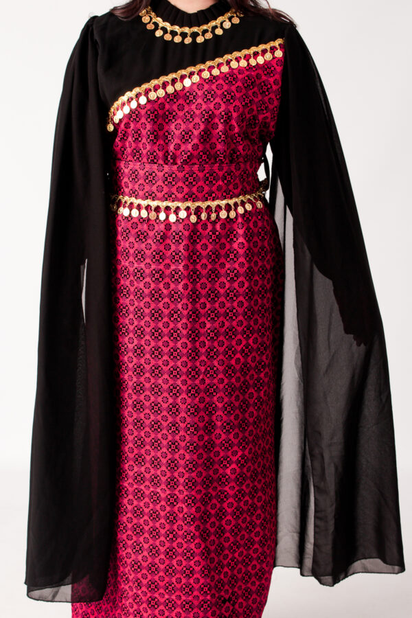 Palestinian Traditional Thobe - Tatreez Dress with Shroud