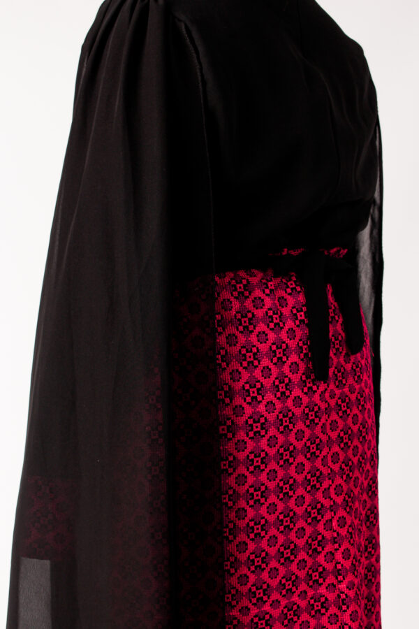 Palestinian Traditional Thobe - Tatreez Dress with Shroud - Image 5