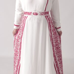 Elegant Palestinian Embroidered Bridal Dress