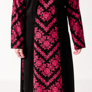 Palestinian Thobe with Red Tatreez Embroidery