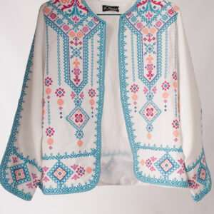 Palestinian Childrens Blue Tatreez Embroidered Jacket