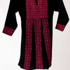 Traditional Palestinian Black and Red Childrens Dress