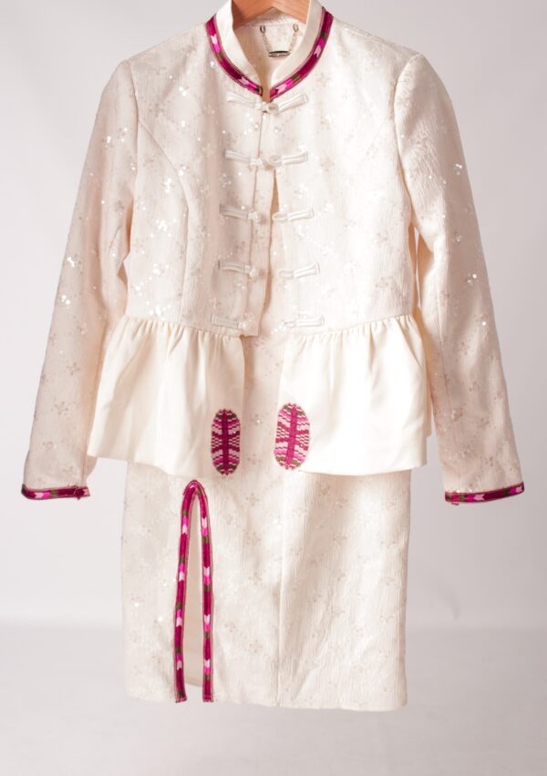 Palestinian Childrens Tunic with Embroidered Chest and Cuffs