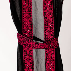 Black Sheer Vest with Red Palestinian Embroidery (Children’s)