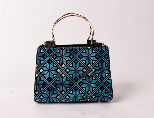 Blue Floral Tatreez Handbag